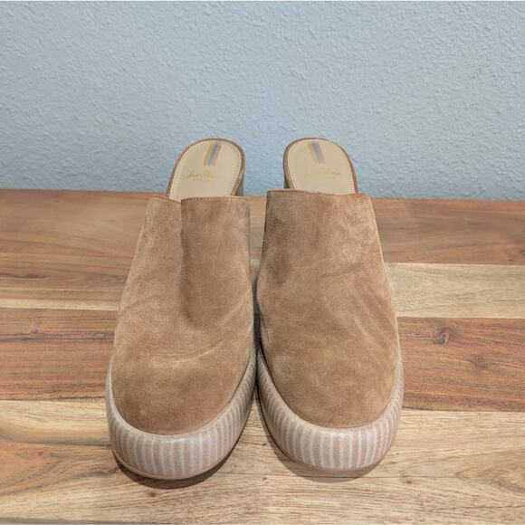 NEW SAM EDELMAN Suede Shiloh Heel Mules brown for women - Picture 7 of 11